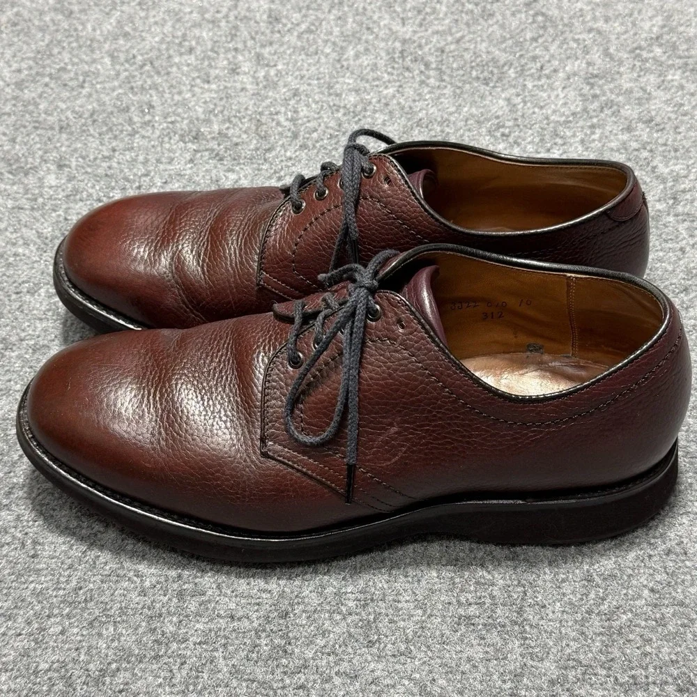 Alden Shoes Mens 10 D Brown Leather Blucher Oxford Derby Plain Toe‎ 312 Goodyear